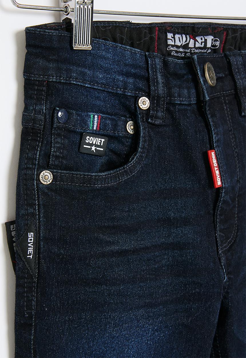 SOVIET - Boys denim short - blue black