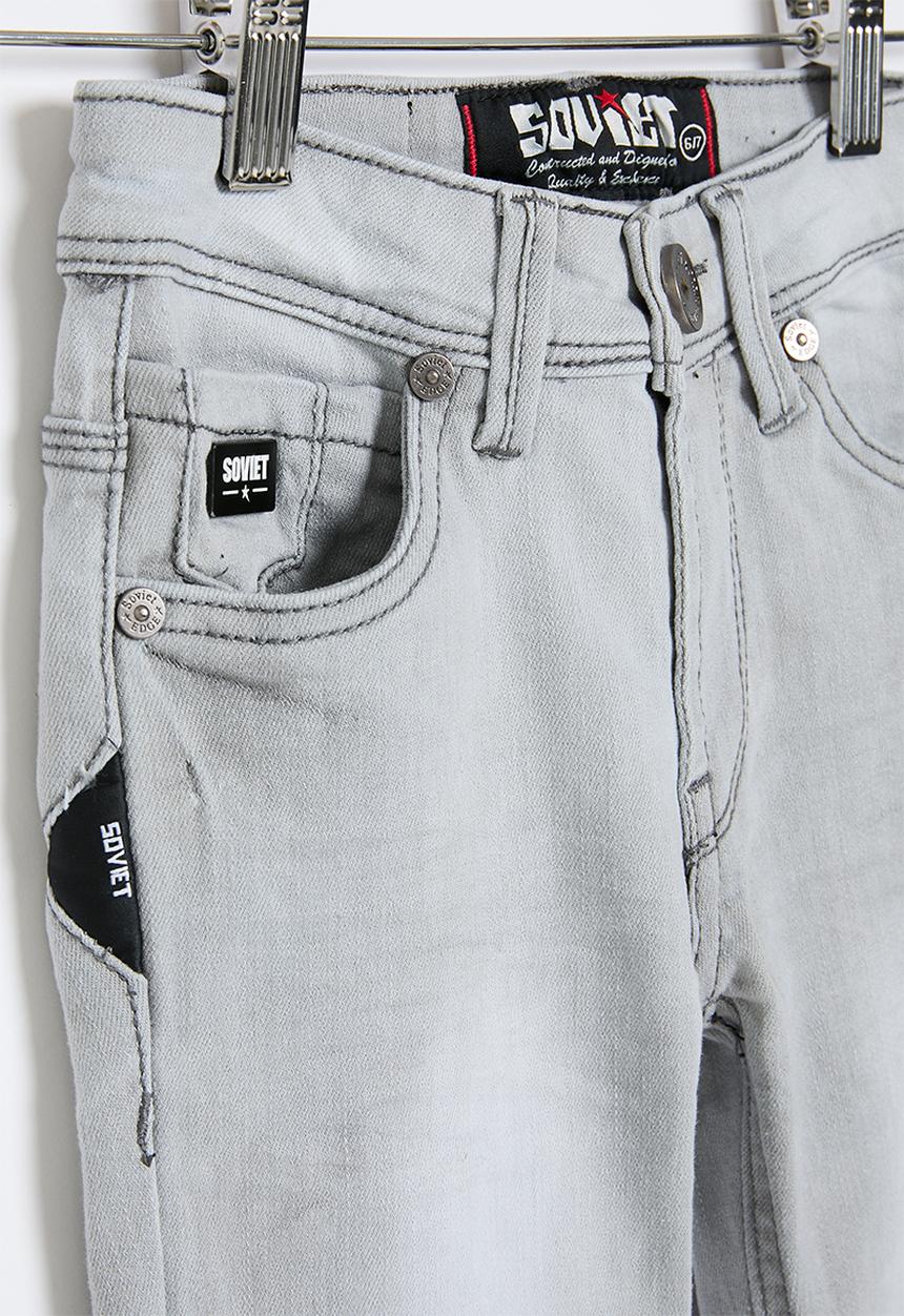 SOVIET - Boys fashion skinny denim - grey