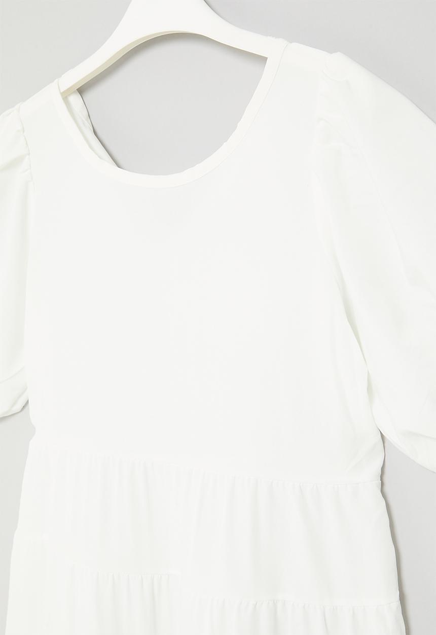 Pop Candy - Tiered dress-white