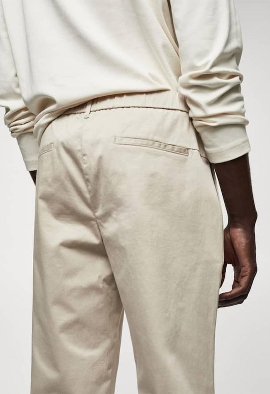 MANGO - Trousers marte - beige