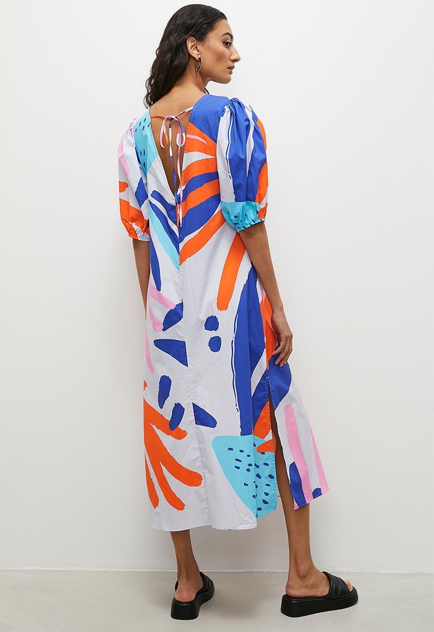 Superbalist - puff sleeve coloumn midi dress - floral