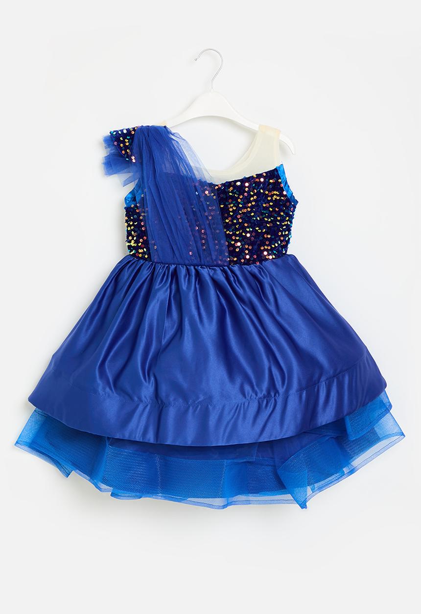 Pop Candy -  sequined occasion dress-blue