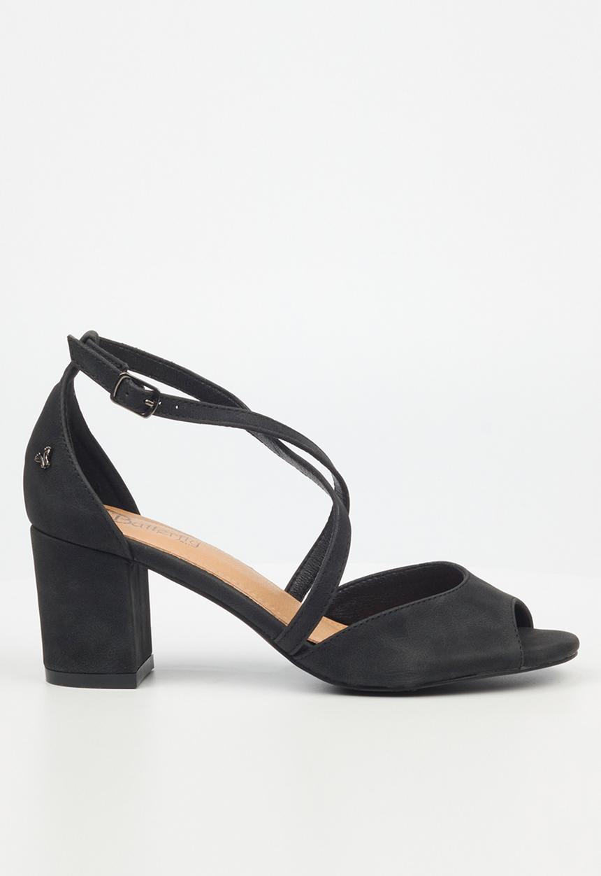 Butterfly Feet - Heather1 blockheel sandal - black