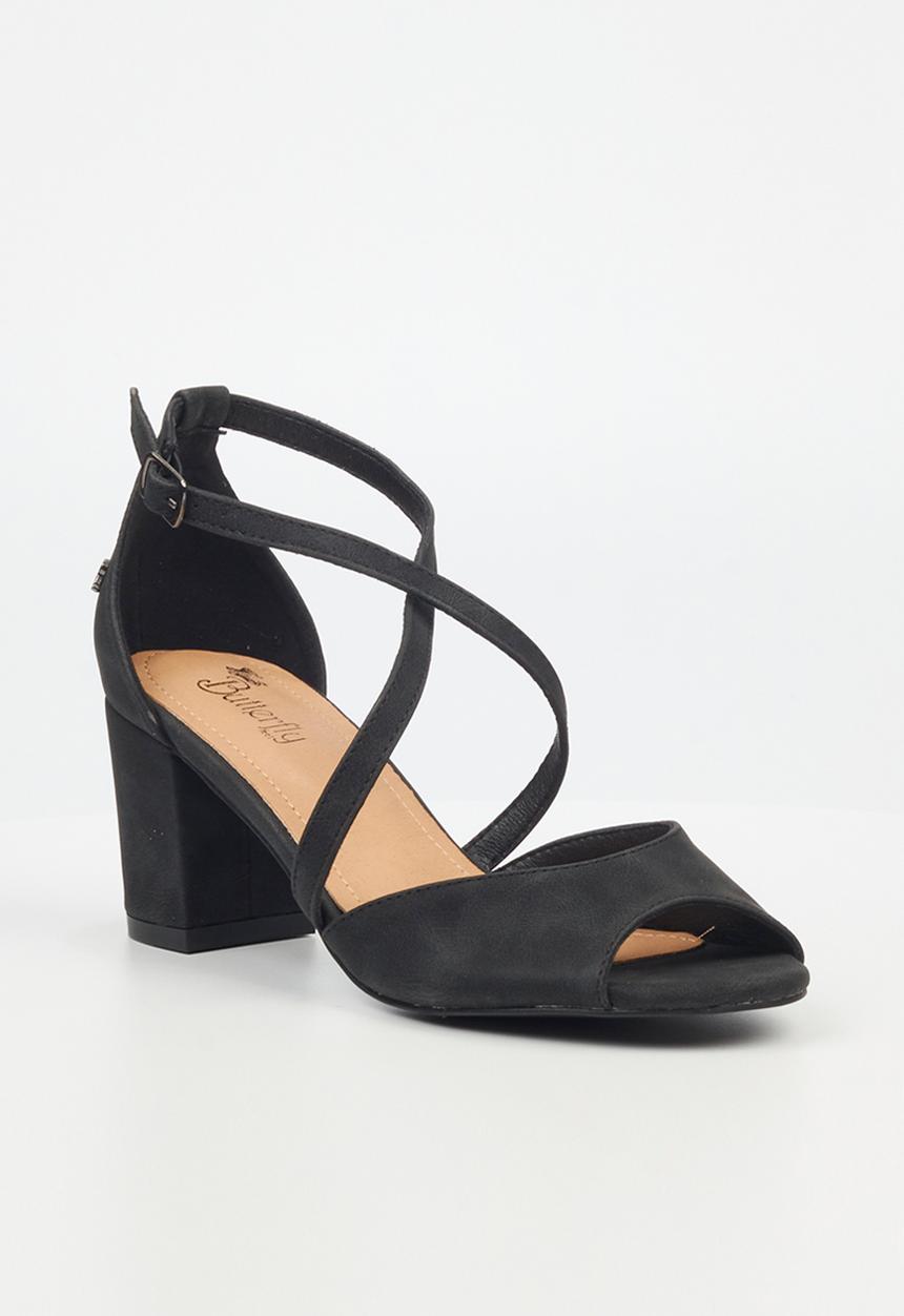 Butterfly Feet - Heather1 blockheel sandal - black