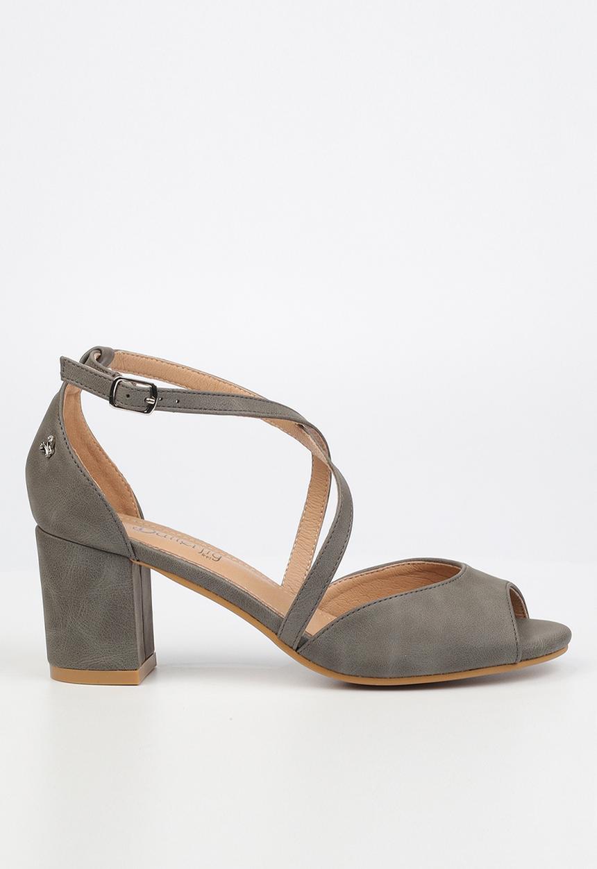 Butterfly Feet - Heather1 blockheel sandal - grey