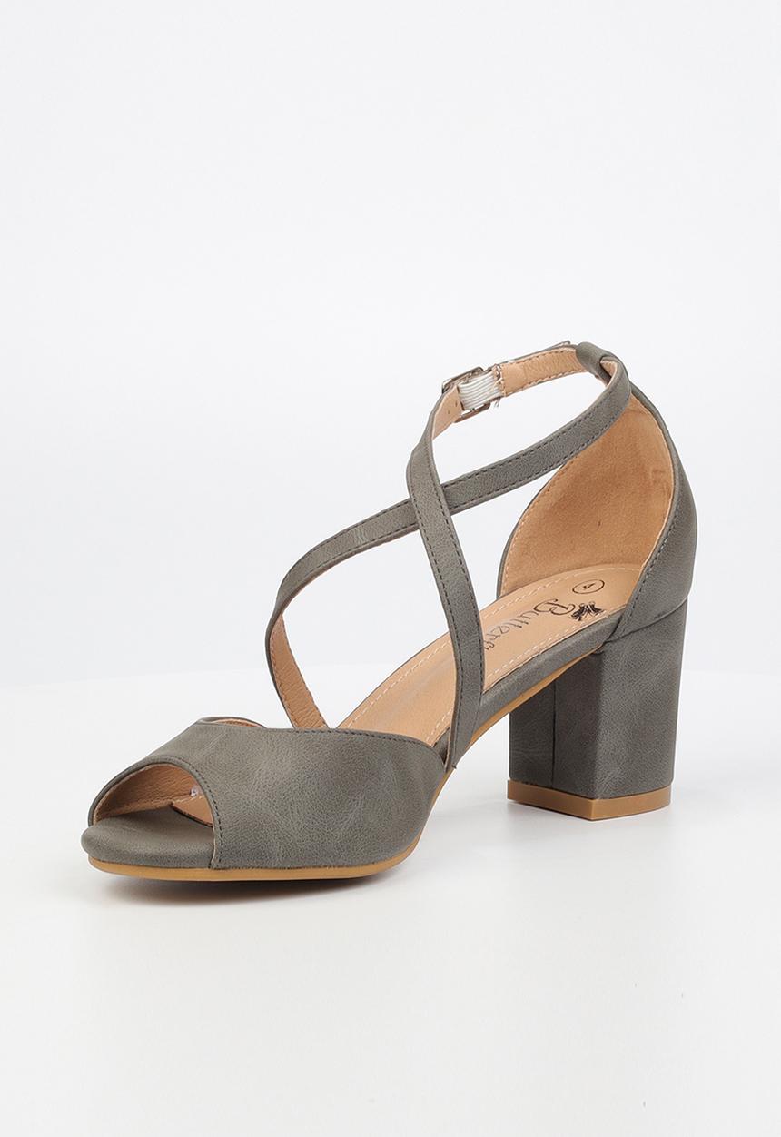 Butterfly Feet - Heather1 blockheel sandal - grey