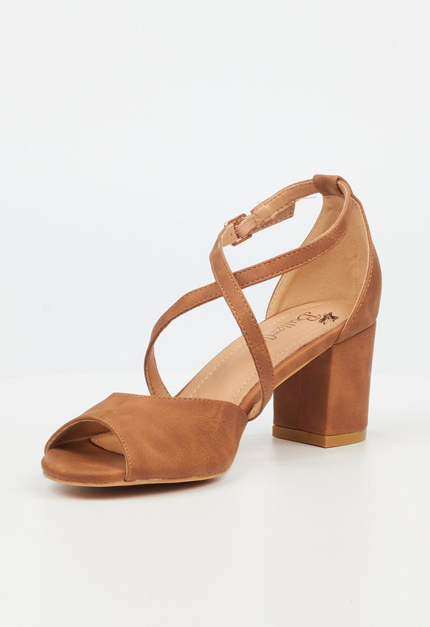 Butterfly Feet - Heather1 blockheel sandal - tan