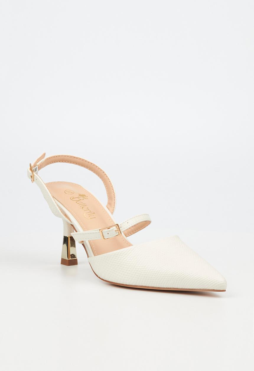 Butterfly Feet - Priya 1 court heel - white