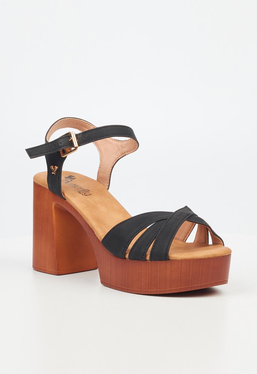 Butterfly Feet - Sheena1 platform heeled sandal - black