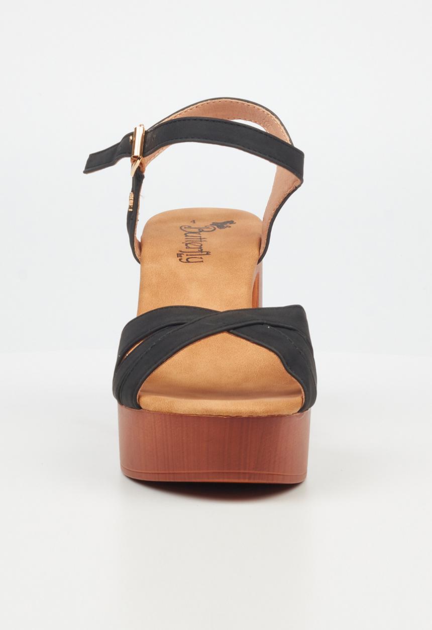 Butterfly Feet - Sheena1 platform heeled sandal - black