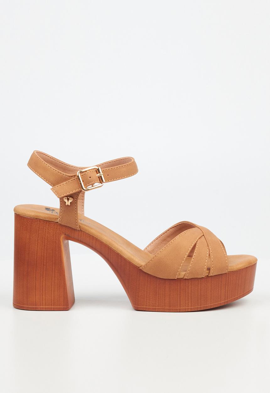Butterfly Feet - Sheena1 platform heeled sandal - tan