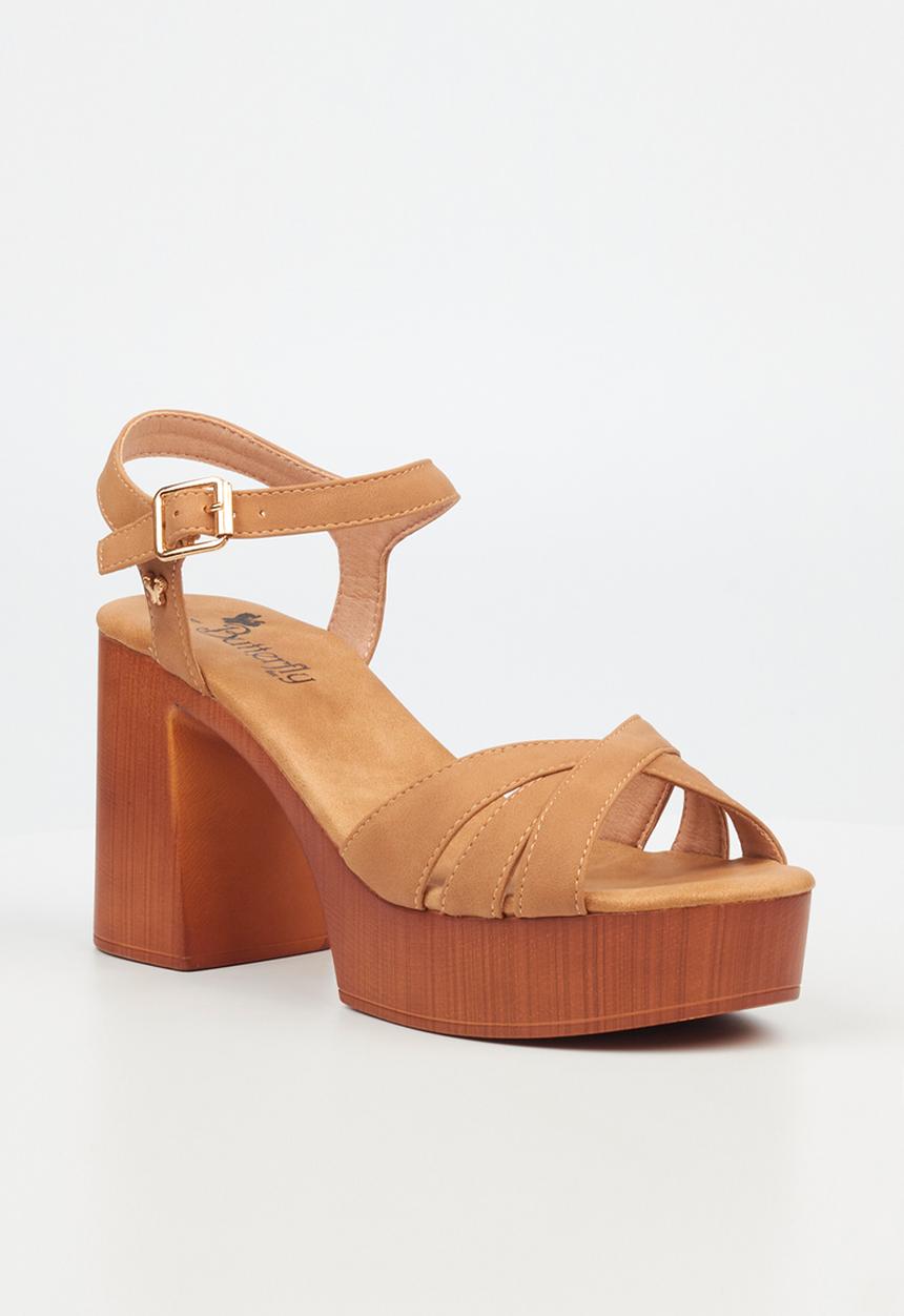 Butterfly Feet - Sheena1 platform heeled sandal - tan