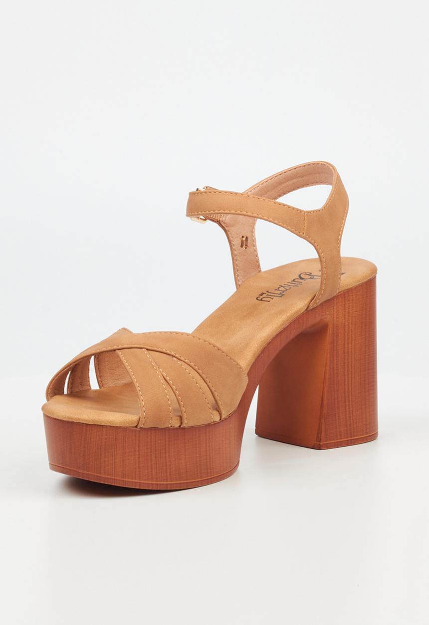 Butterfly Feet - Sheena1 platform heeled sandal - tan