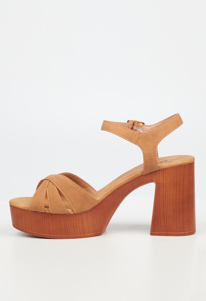 Butterfly Feet - Sheena1 platform heeled sandal - tan