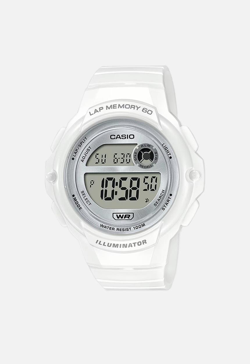 Casio - Digital round dial watch - white