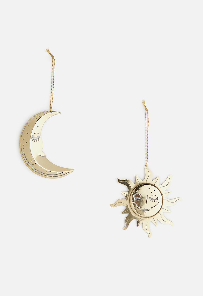 H&M - 2 Pack sun and moon decorations - gold