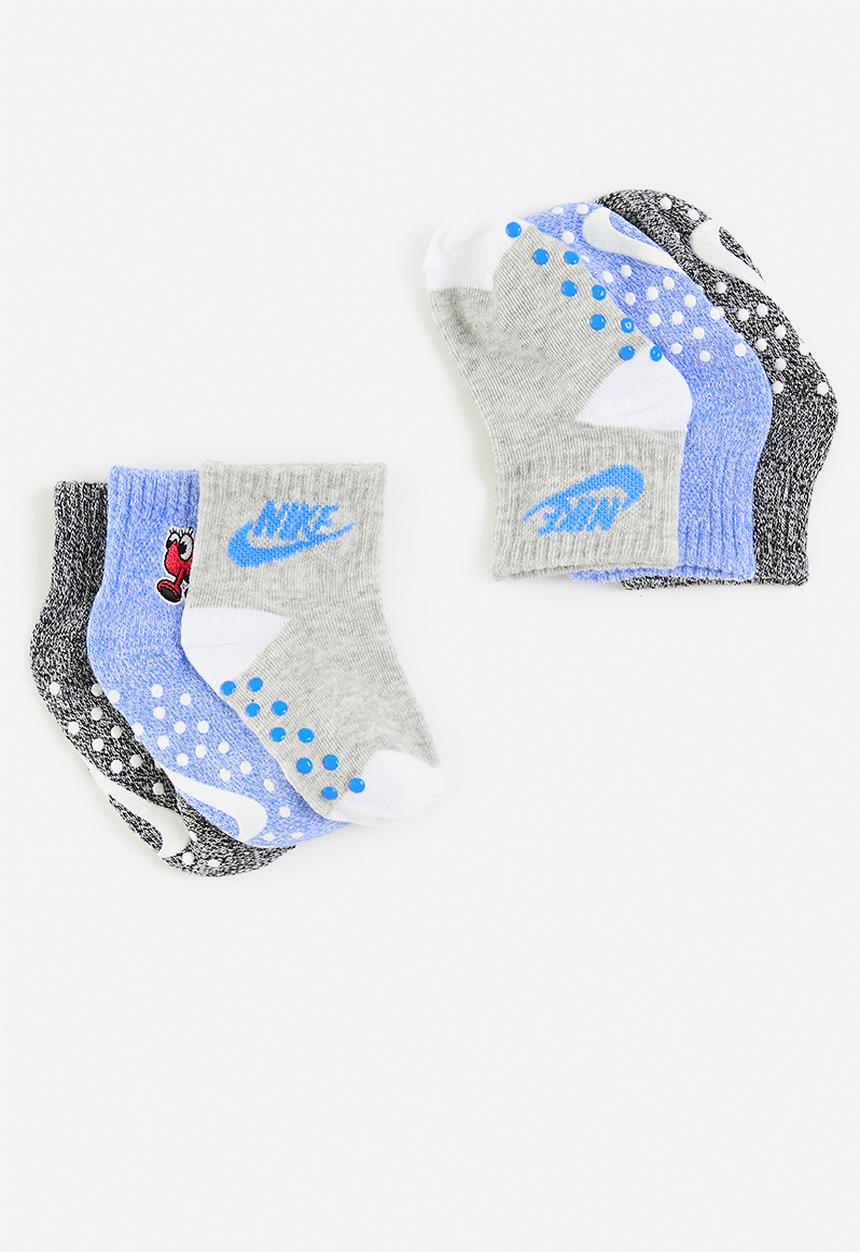 Nike - Nike "n" is for nike infant/toddler ankle socks 3-pack - black