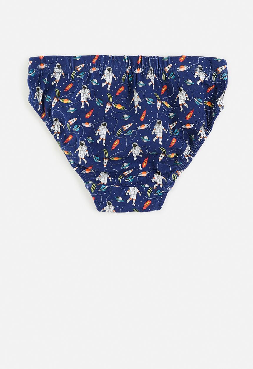MINOTI - Boys multi space 5 pack underpants - blue & navy