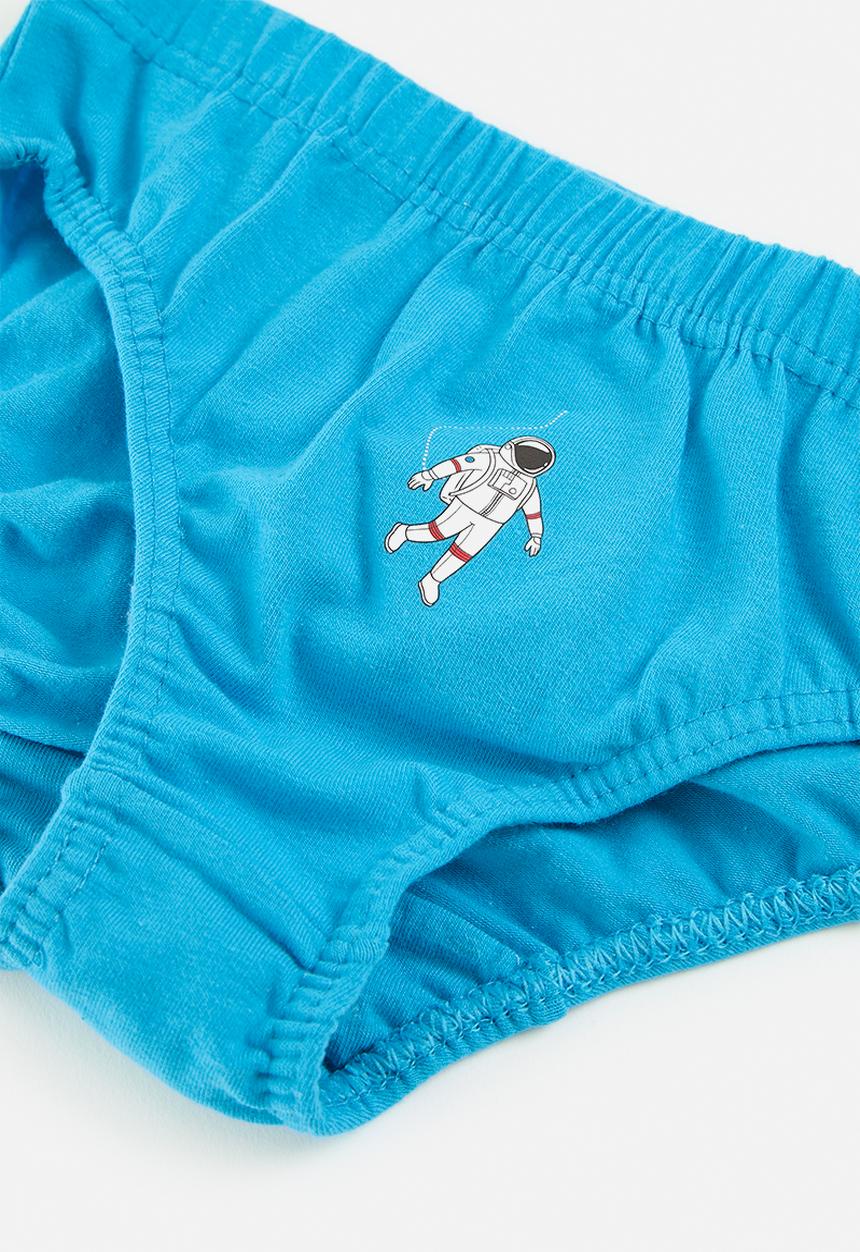 MINOTI - Boys multi space 5 pack underpants - blue & navy