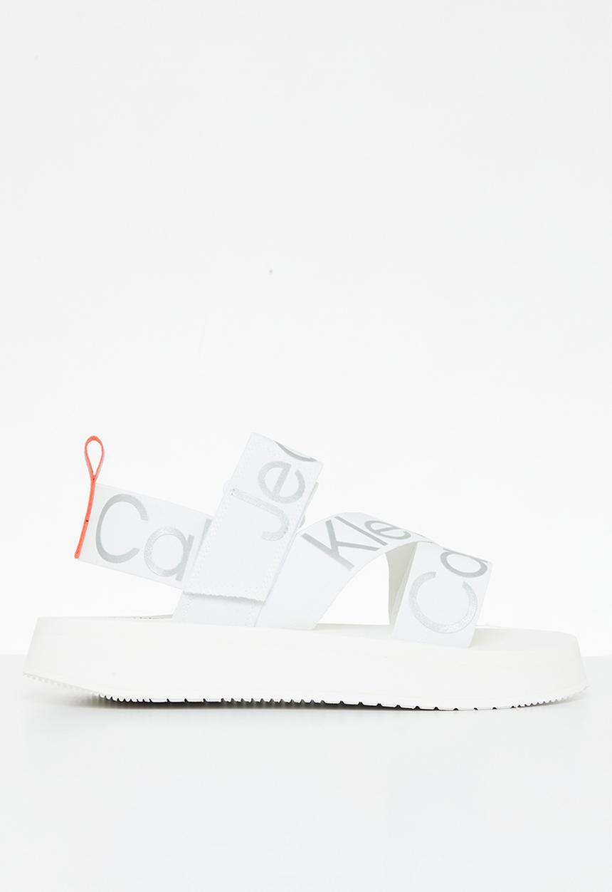 Calvin Klein - Prefersato sandal webb - bright white/reflective silver