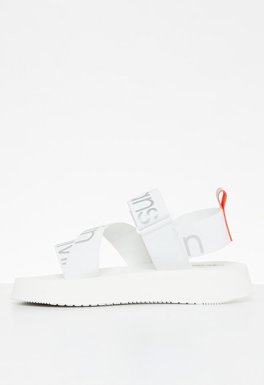 Calvin Klein - Prefersato sandal webb - bright white/reflective silver