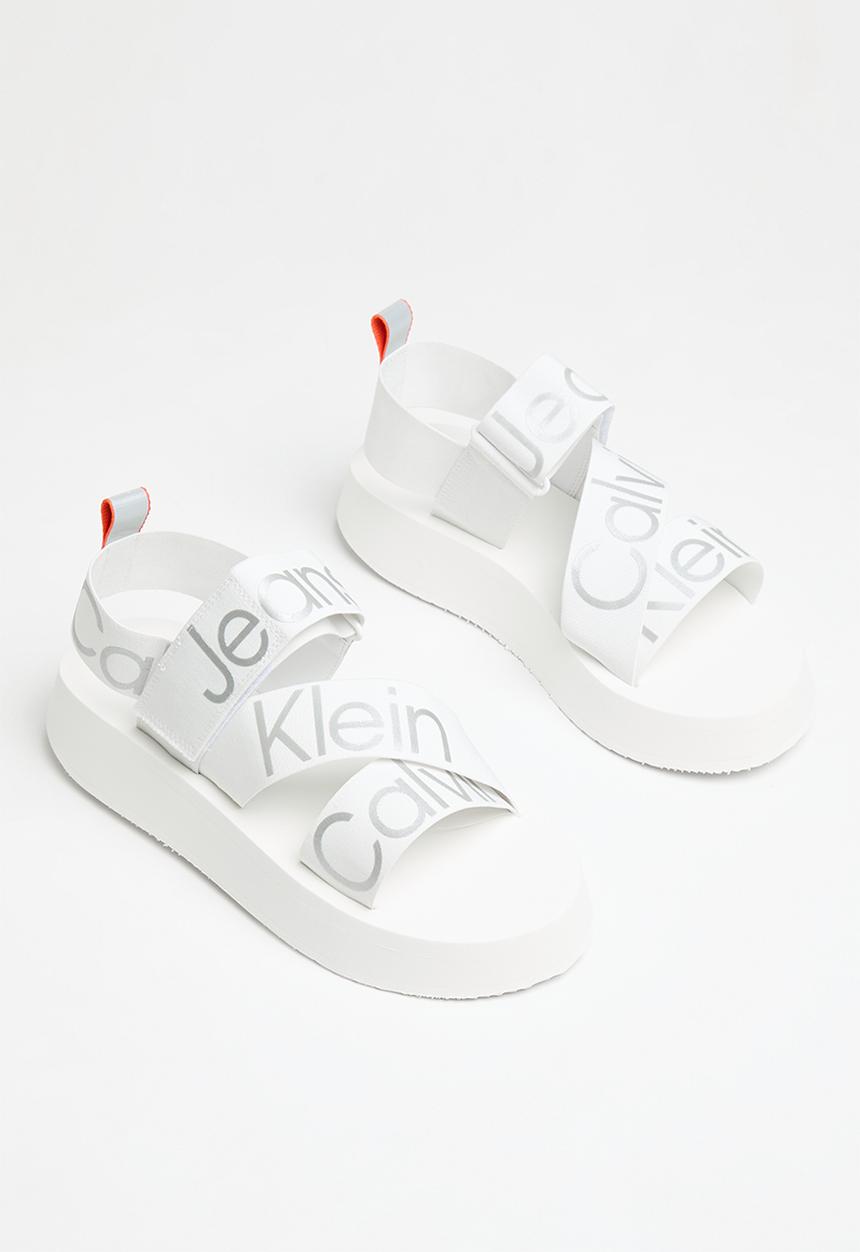 Calvin Klein - Prefersato sandal webb - bright white/reflective silver