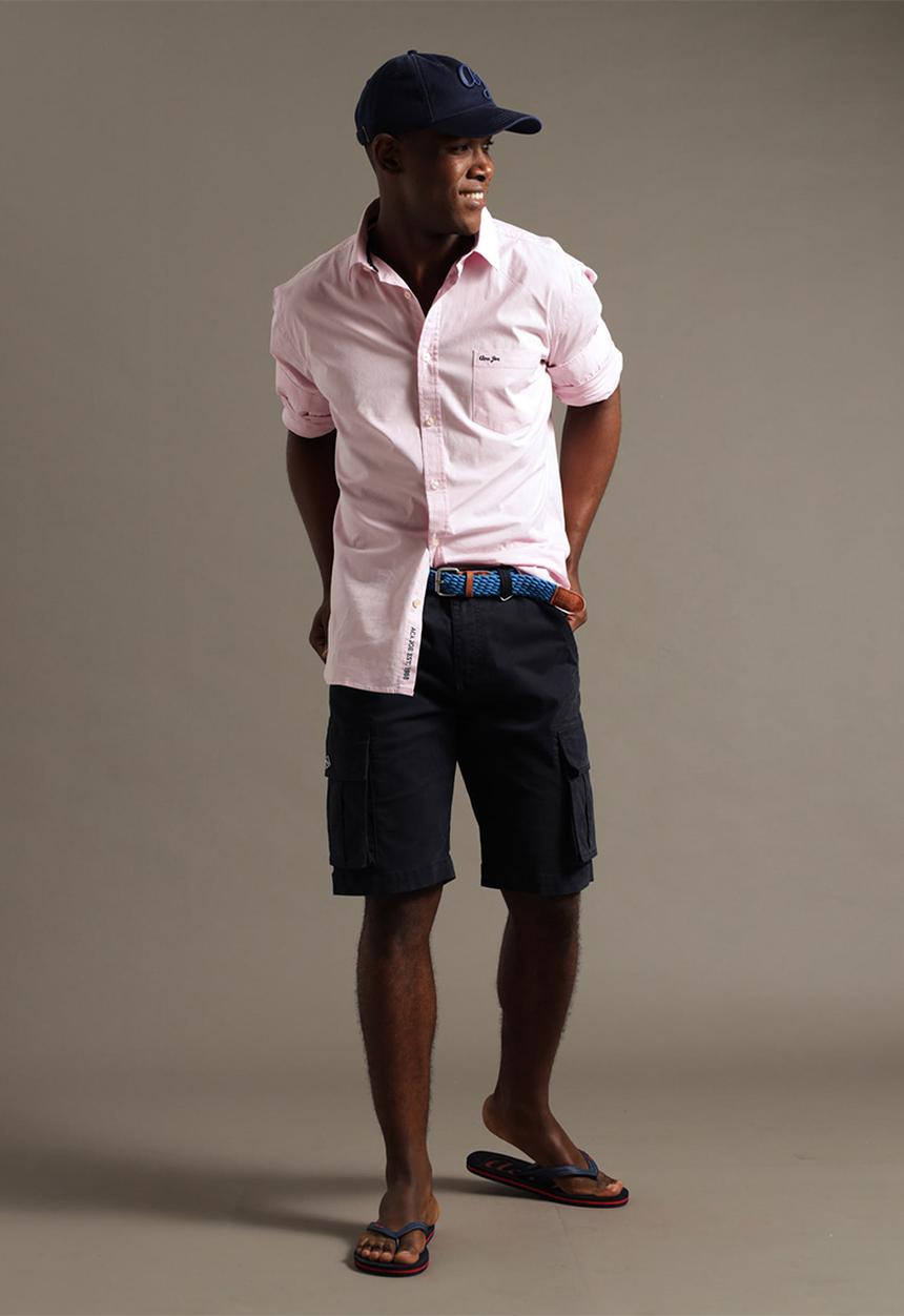 Aca Joe - Mens aca joe stretch poplin shirt long sleeve - sachet pink