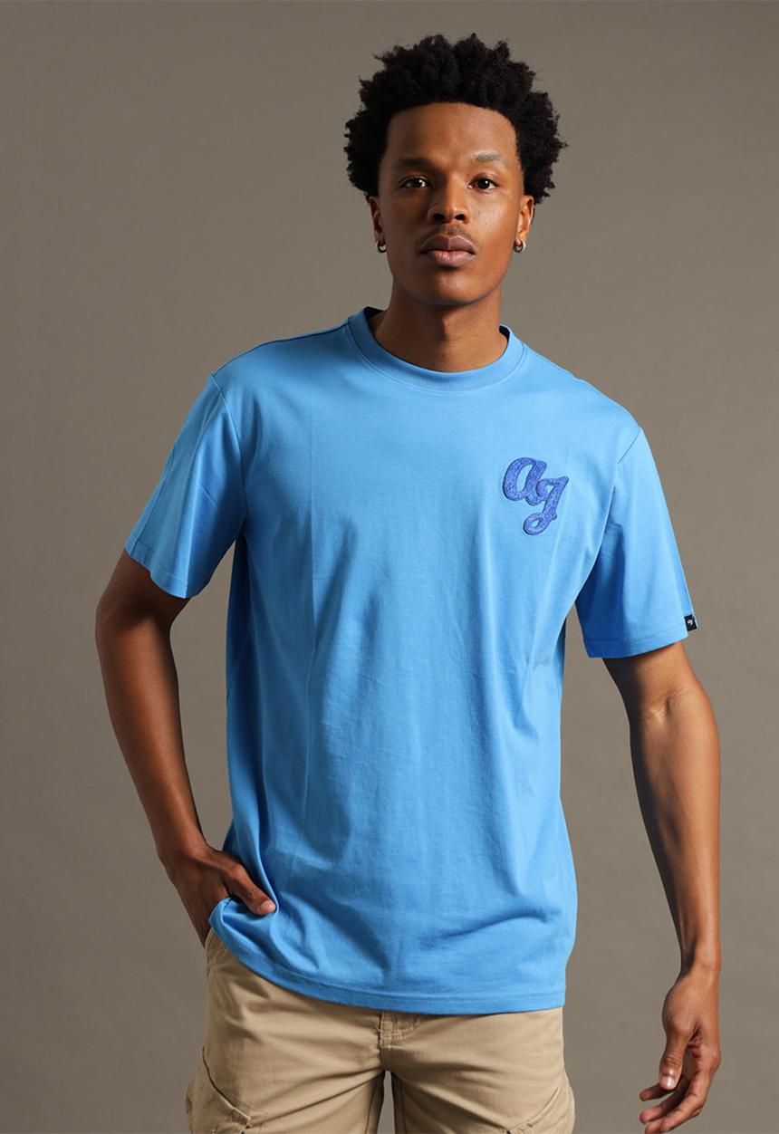 Aca Joe - Mens aca joe logo print crew short sleeve T - french blue