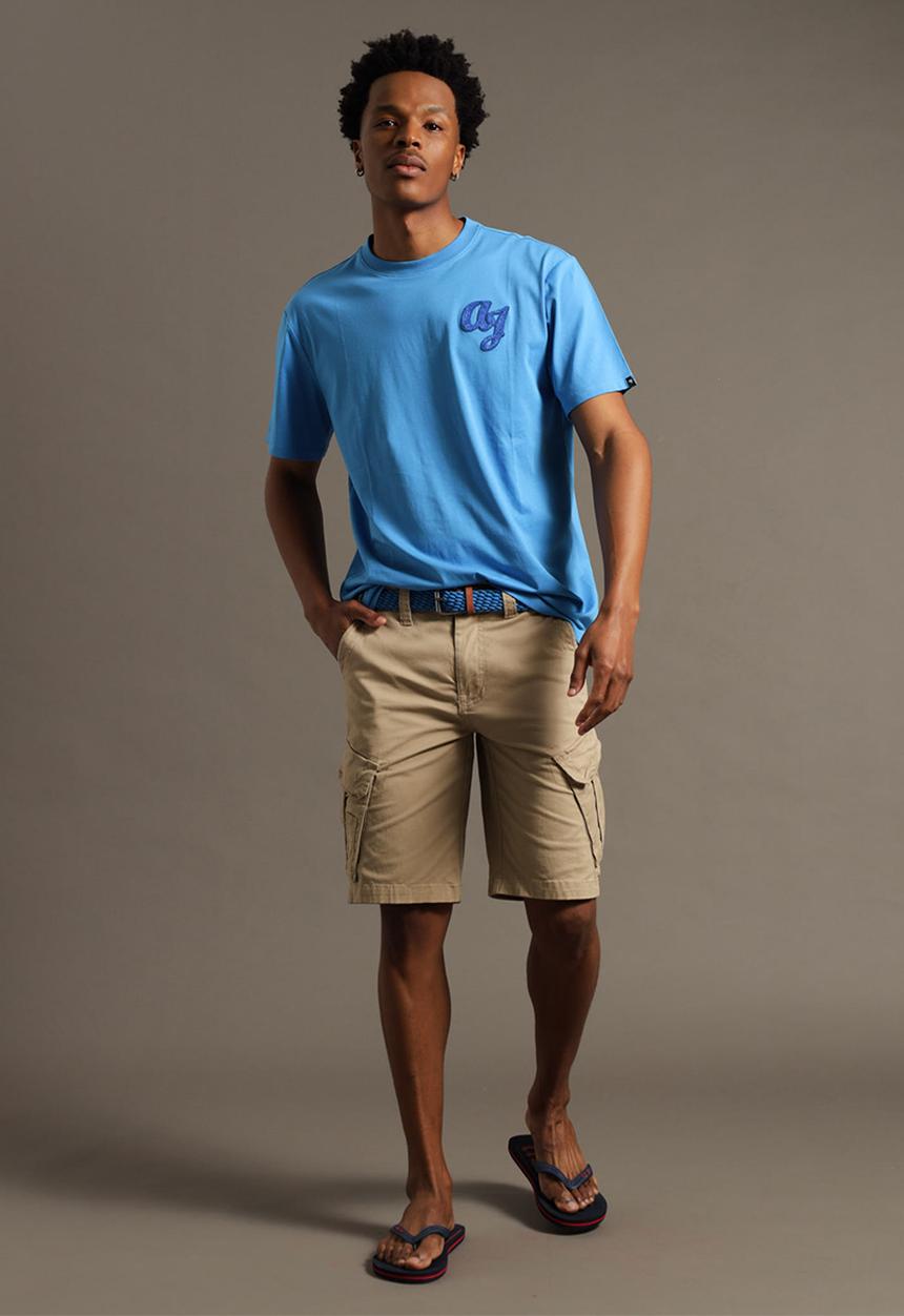 Aca Joe - Mens aca joe logo print crew short sleeve T - french blue