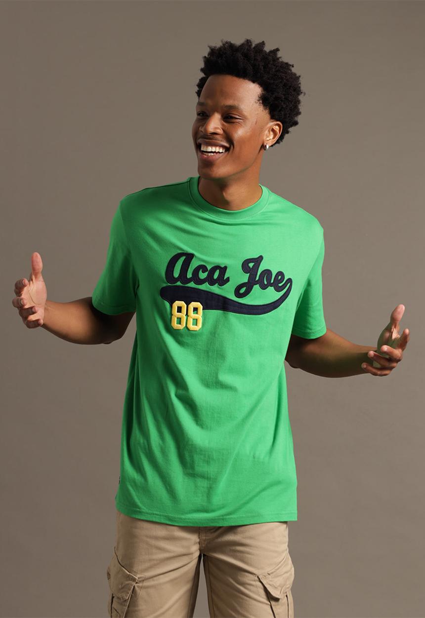 Aca Joe - Mens aca joe logo print crew short sleeve T - green bae