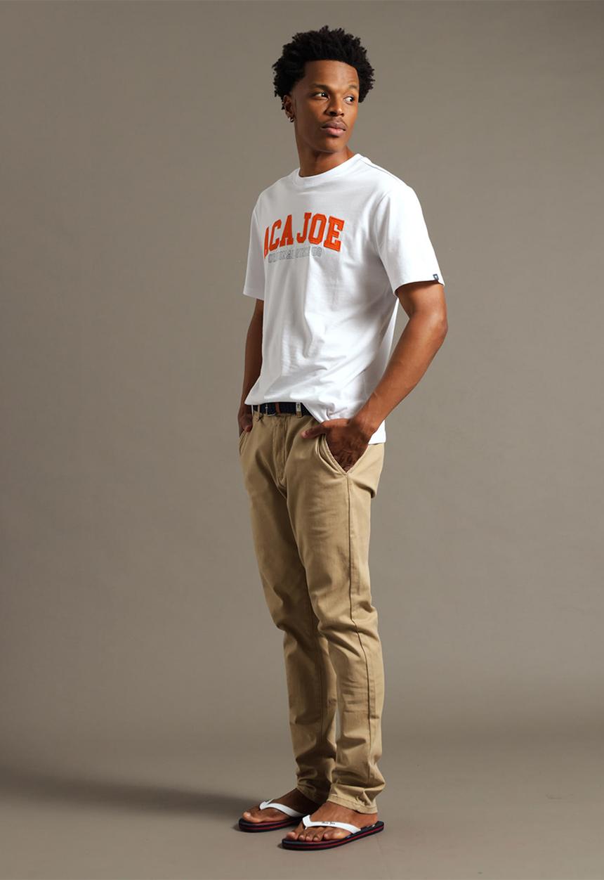 Aca Joe - Mens aca joe applique crew tee short sleeve - white