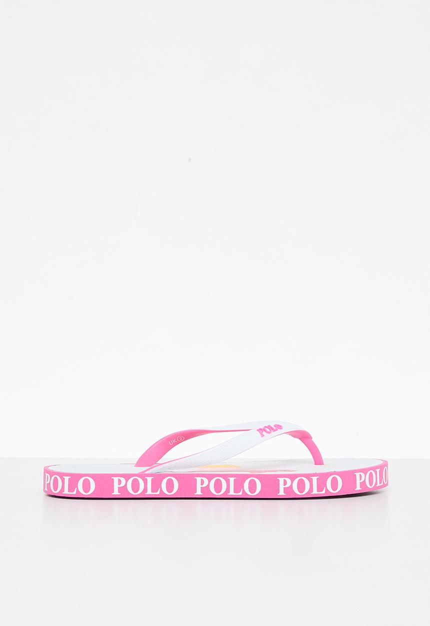 POLO - Girls flip flops - pink and white