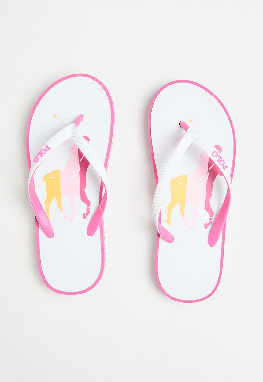 POLO - Girls flip flops - pink and white