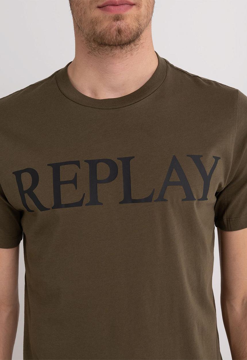 Replay - Compact cotton jersey - army green