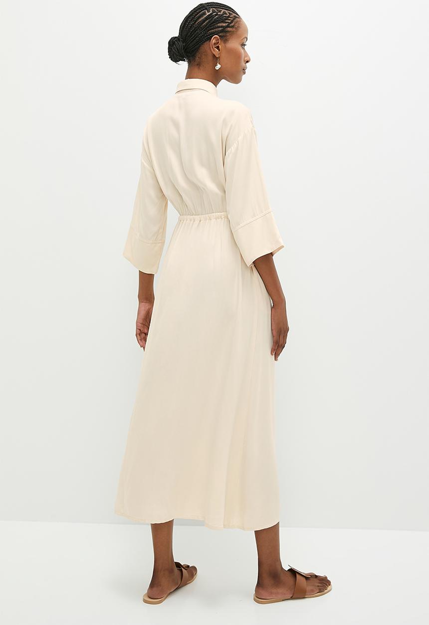 edit - Soft waisted shirt dress - cream