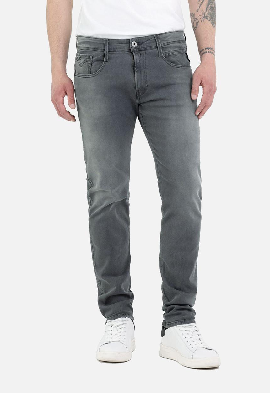 Replay - ANBASS 11 oz black power stretch denim - dark grey