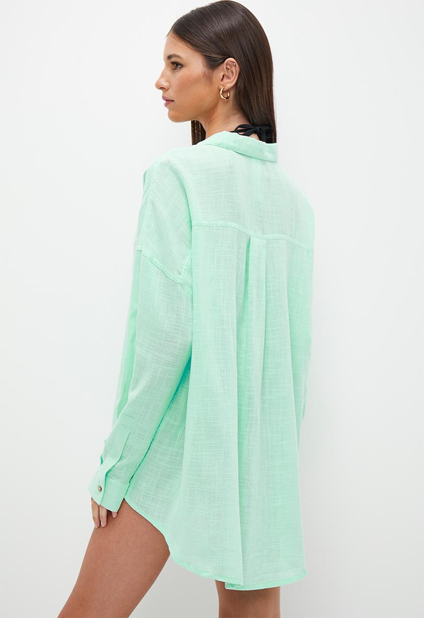 Cotton On - Swing Beach Shirt - Honeydew Melon