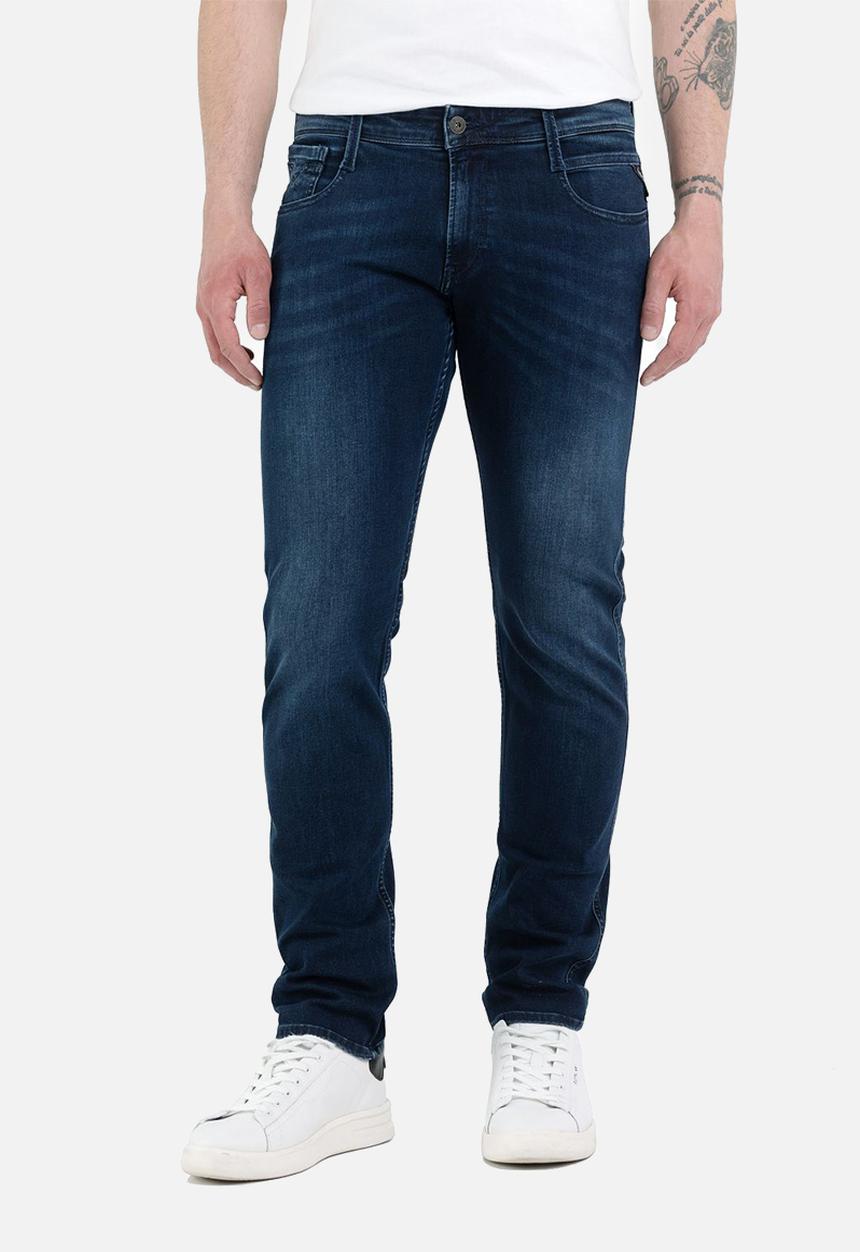 Replay - ANBASS 10 oz dark indigo power stretch denim - dark blue