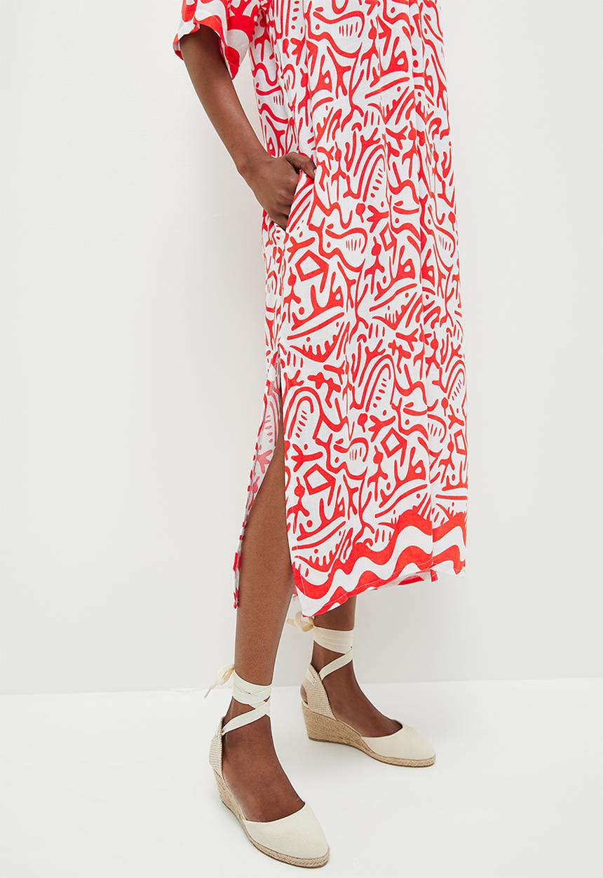 Me&B - The tunic dress with button detail - aztec border