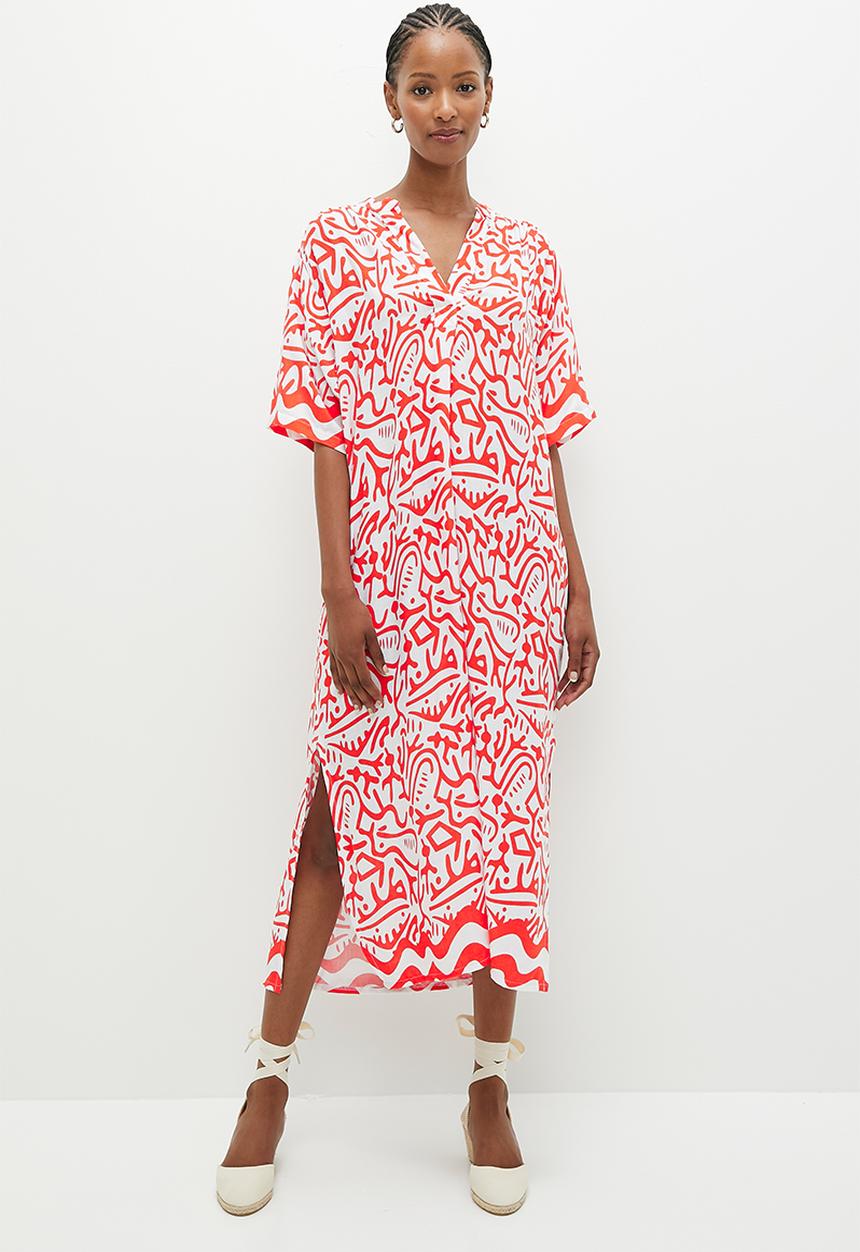 Me&B - The tunic dress with button detail - aztec border