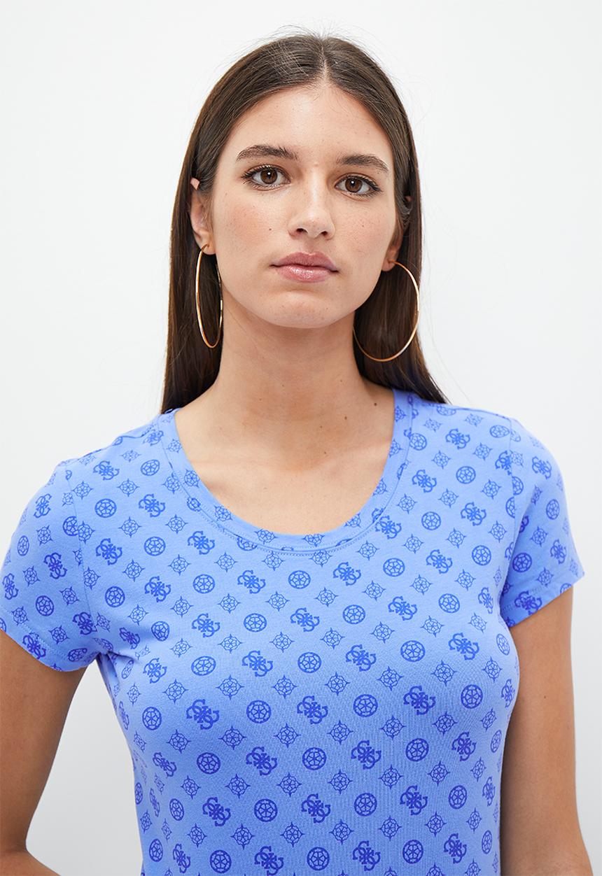 GUESS - Short sleeve cn peony aop tee - blue