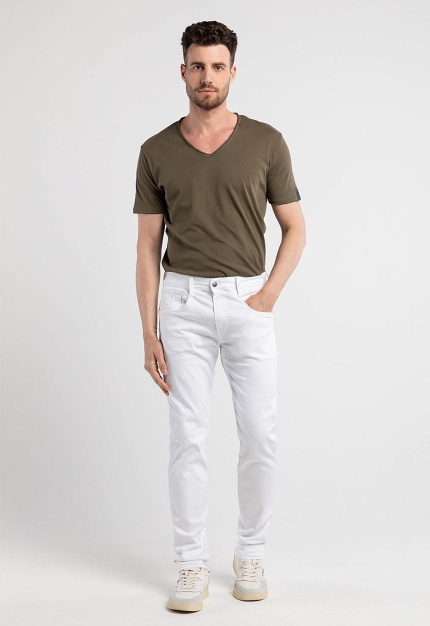 Replay - 10.5 OZ bull hyperflex stretch denim slim - white