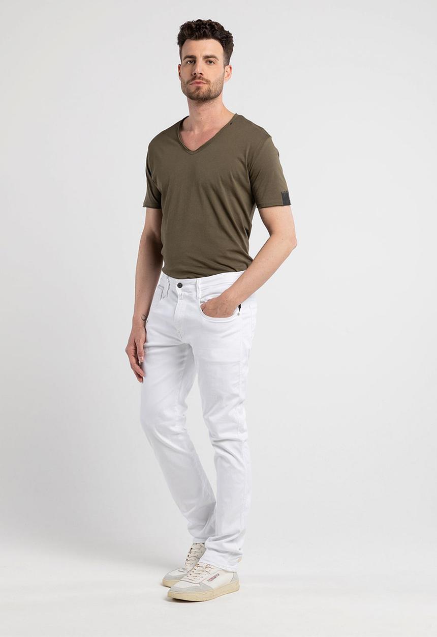 Replay - 10.5 OZ bull hyperflex stretch denim slim - white