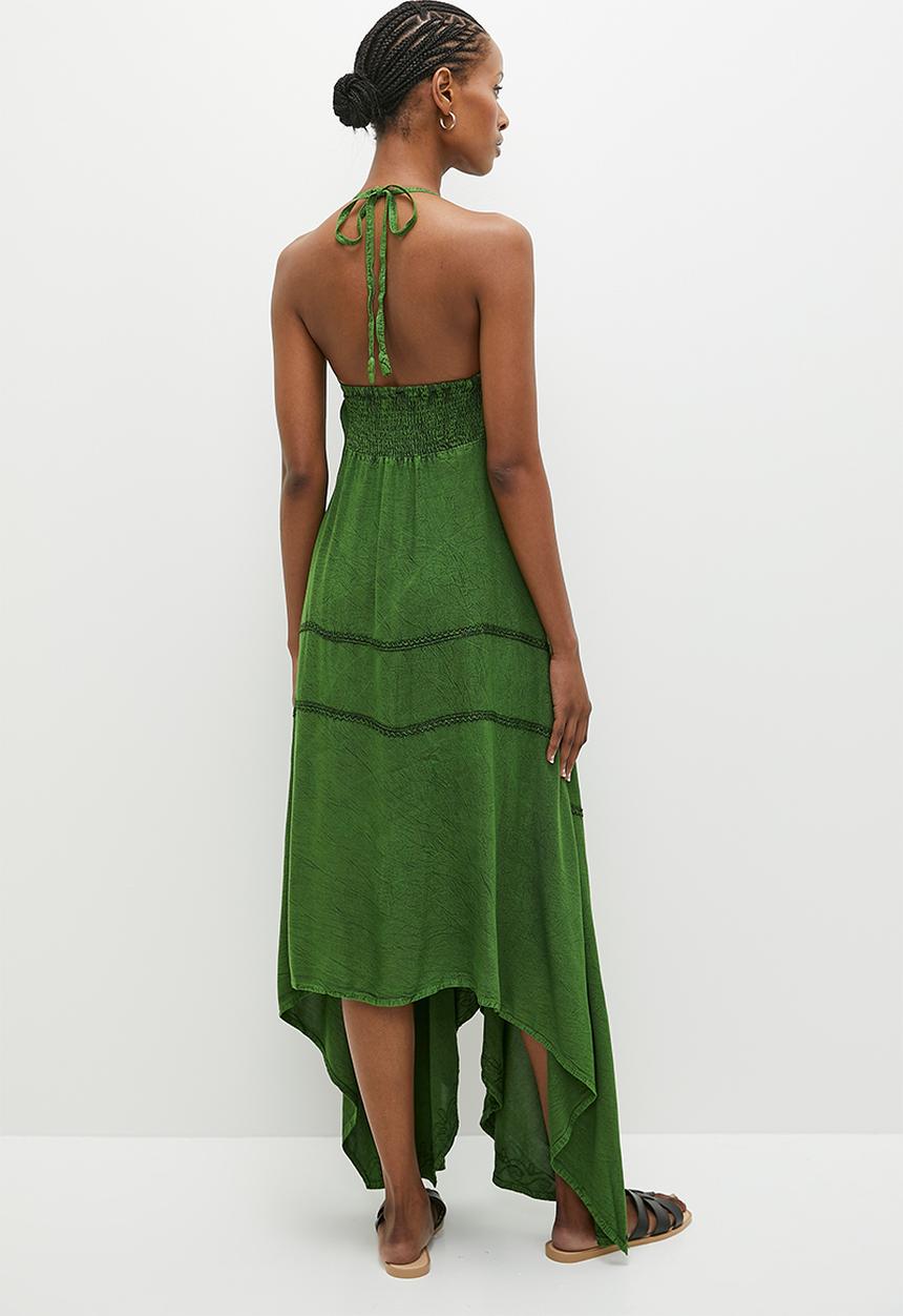 Stella Morgan - Embroidered halterneck maxi dress - green