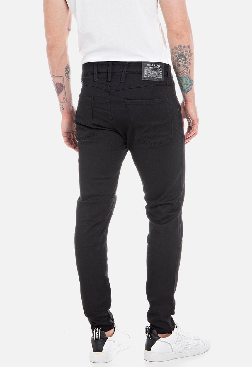 Replay - 11.5 OZ black modal power stretch denim super slim - black