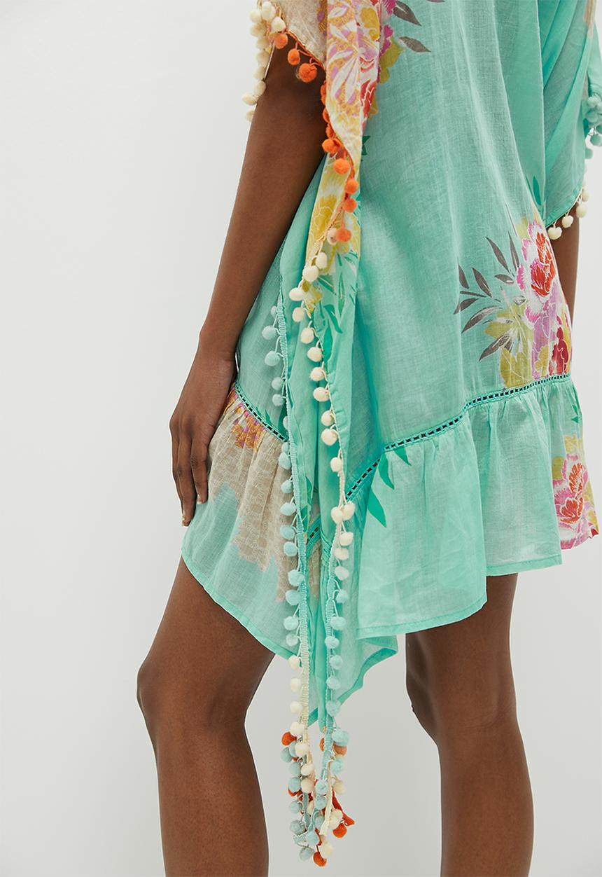 Stella Morgan - Floral printed kaftan blouse - blue