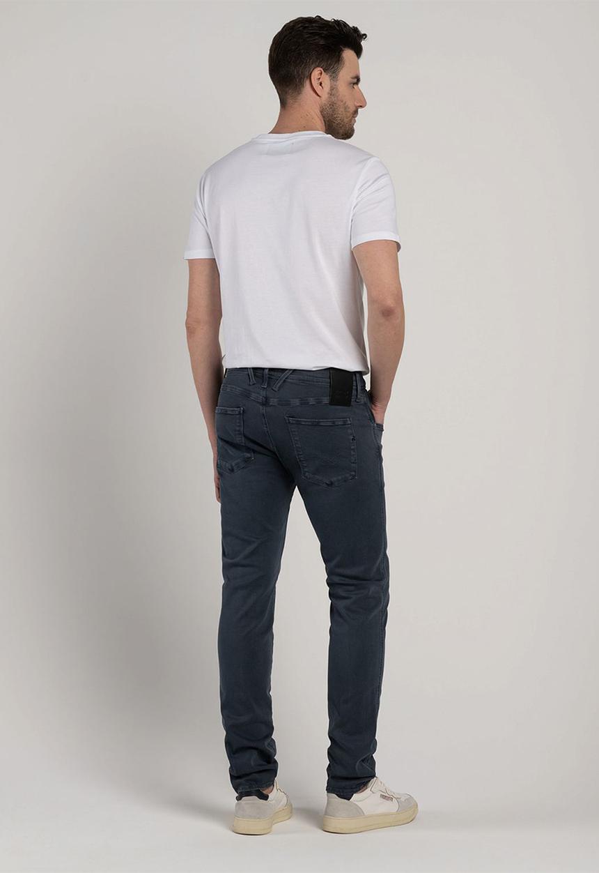 Replay - 10.5 OZ bull hyperflex stretch denim slim - blue delavè 