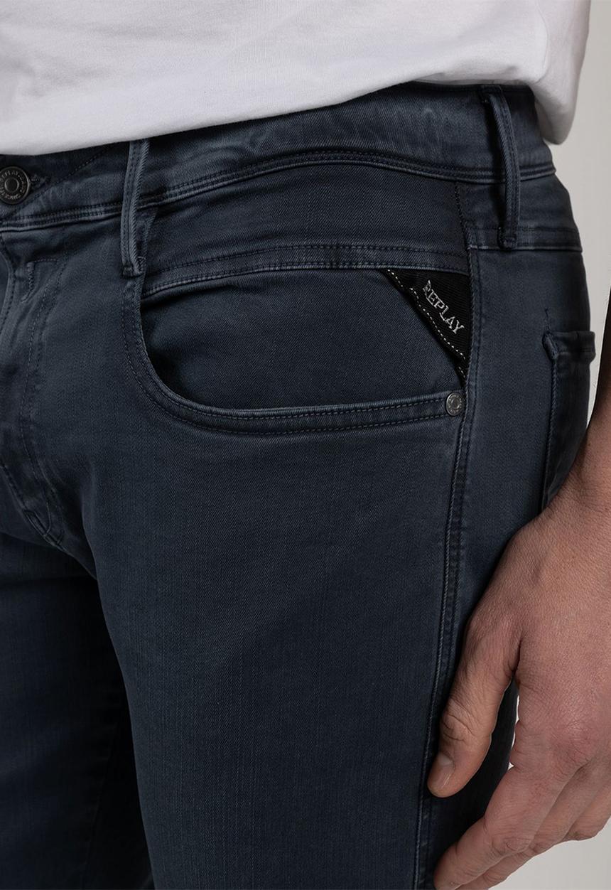 Replay - 10.5 OZ bull hyperflex stretch denim slim - blue delavè 