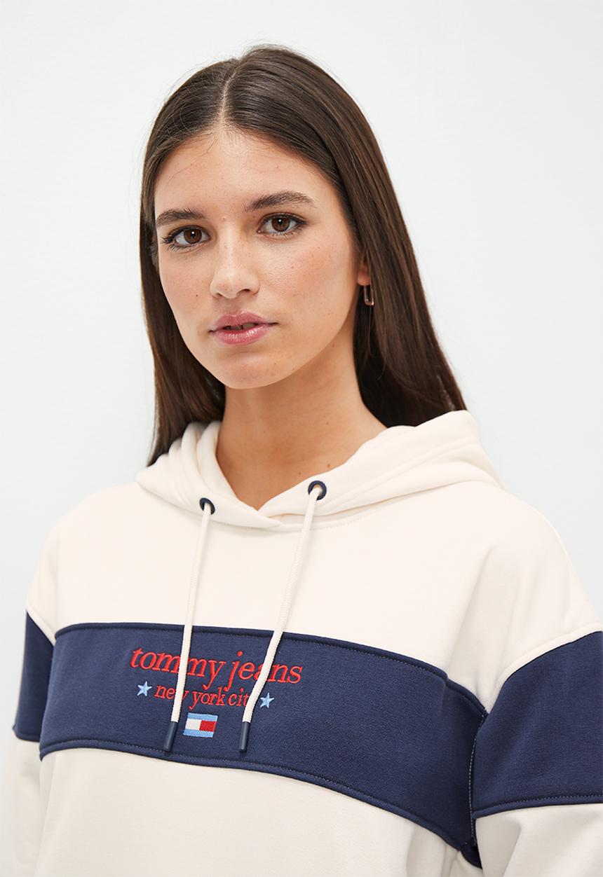 Tommy Hilfiger - Nyc stripe hoodie - white & navy 