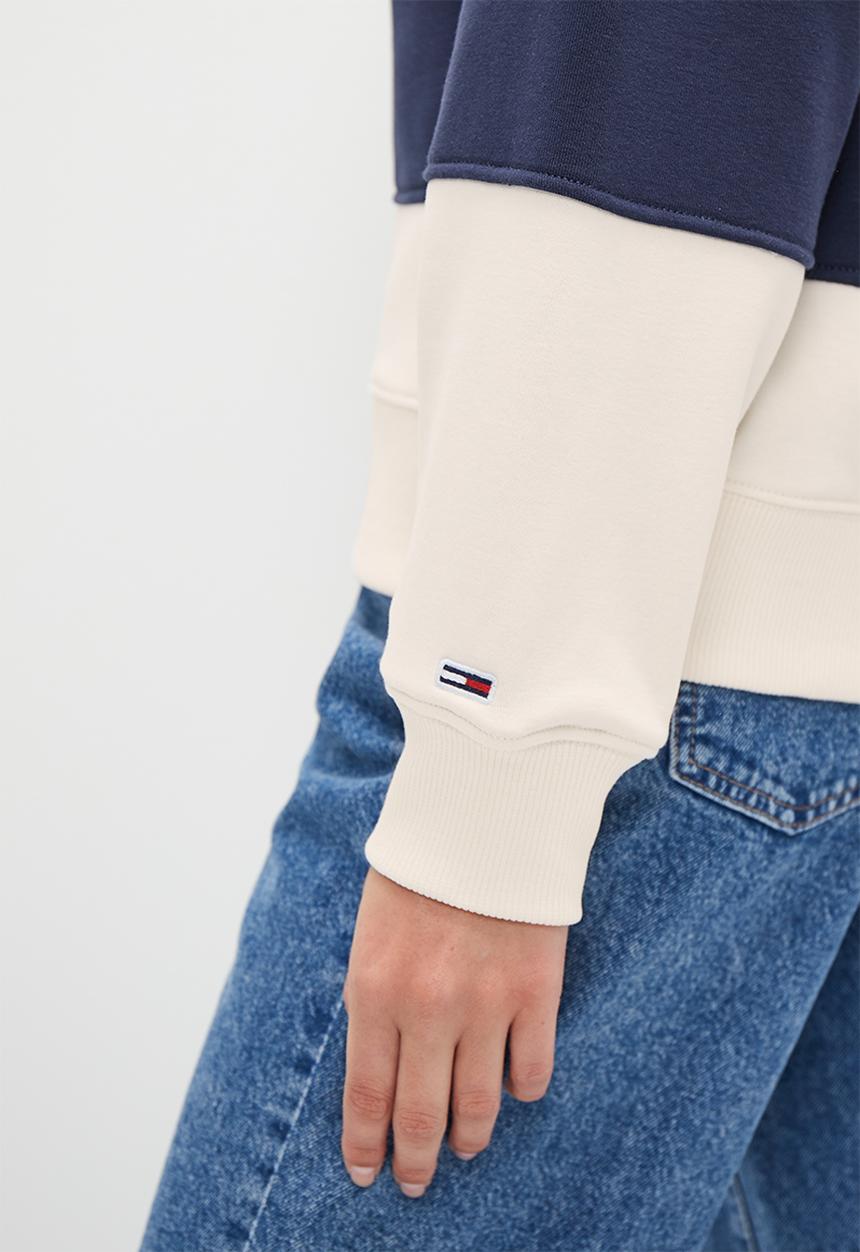 Tommy Hilfiger - Nyc stripe hoodie - white & navy 